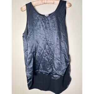 PJ Harlow Pajama Bundle Midnight Blue Satin Blend Sz M